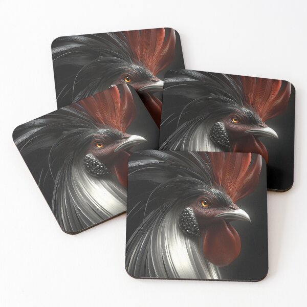 Item preview, Majestic Rooster with Striking Red and Black Feathers designed and sold by Artessie.