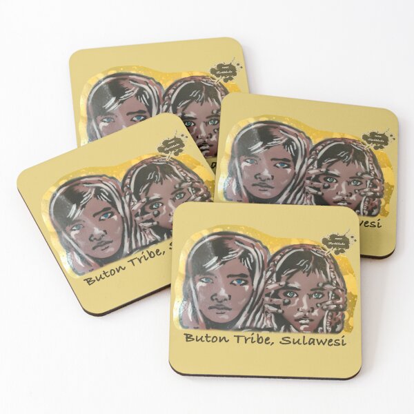 Item preview, Portrait of two girls from the Buton Tribe designed and sold by marysfarbklecks.