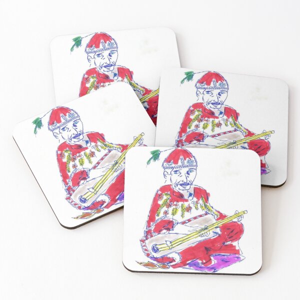 Item preview, Folk Musician in Red Embroidered Outfit designed and sold by Pliable.