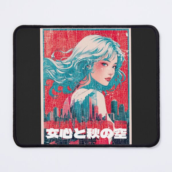 Item preview, Worn post of white-haired anime girl above the city designed and sold by StellarBees.