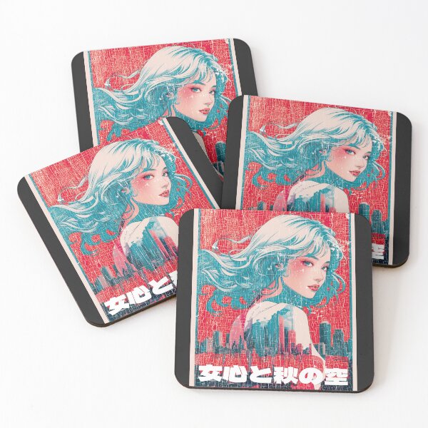 Item preview, Worn post of white-haired anime girl above the city designed and sold by StellarBees.