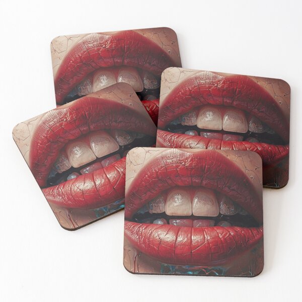 Item preview, Distressed Red Lips – Hyperrealism Art Print designed and sold by DiiStyle.