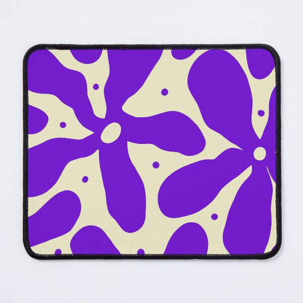 Item preview, Retro Matisse-Inspired Daisies – Purple on Beige-Grey designed and sold by EmeraldeaArt.