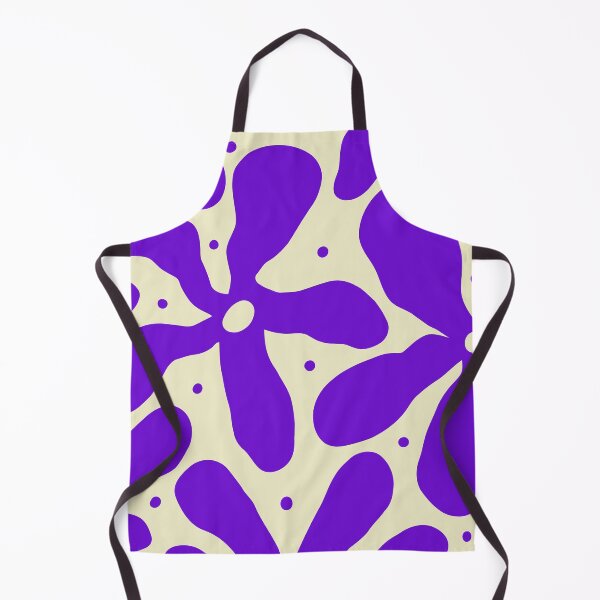 Item preview, Retro Matisse-Inspired Daisies – Purple on Beige-Grey designed and sold by EmeraldeaArt.