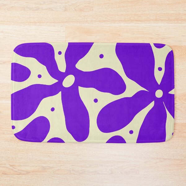Item preview, Retro Matisse-Inspired Daisies – Purple on Beige-Grey designed and sold by EmeraldeaArt.