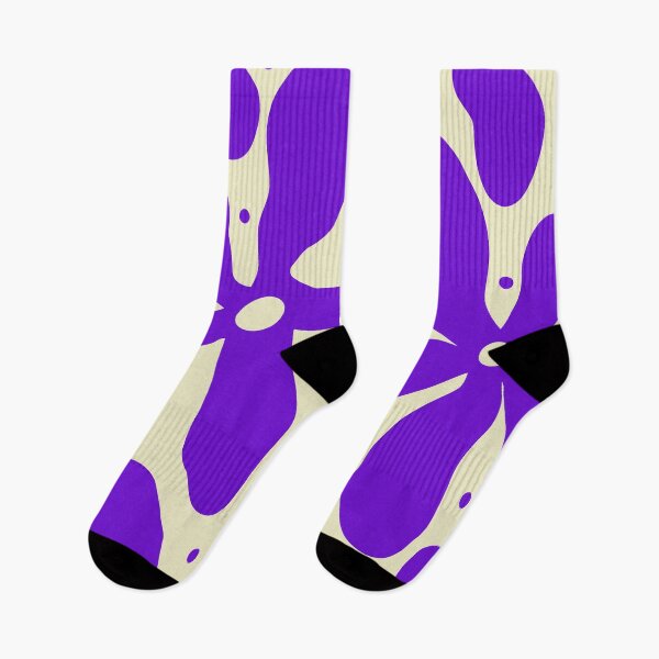 Item preview, Retro Matisse-Inspired Daisies – Purple on Beige-Grey designed and sold by EmeraldeaArt.