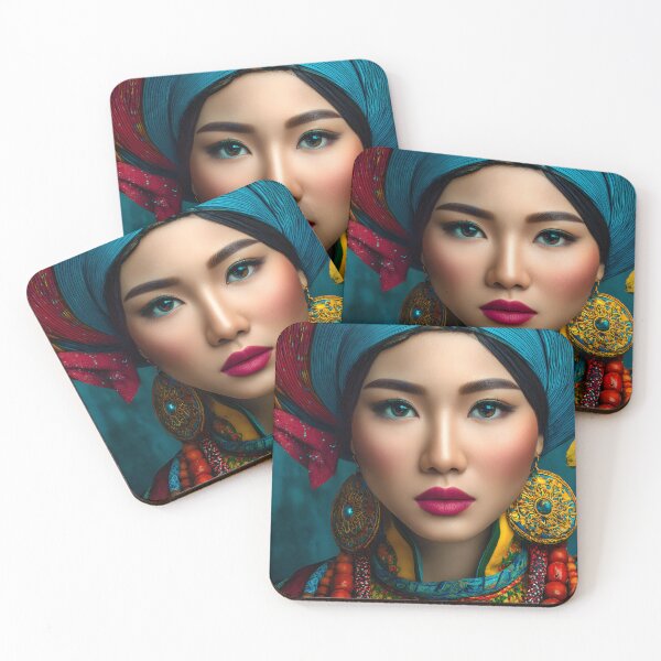 Item preview, Vibrant Floral Beauty with Traditional Attire and Makeup designed and sold by Artessie.