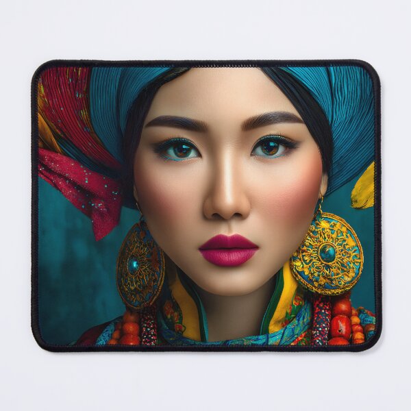 Item preview, Vibrant Floral Beauty with Traditional Attire and Makeup designed and sold by Artessie.