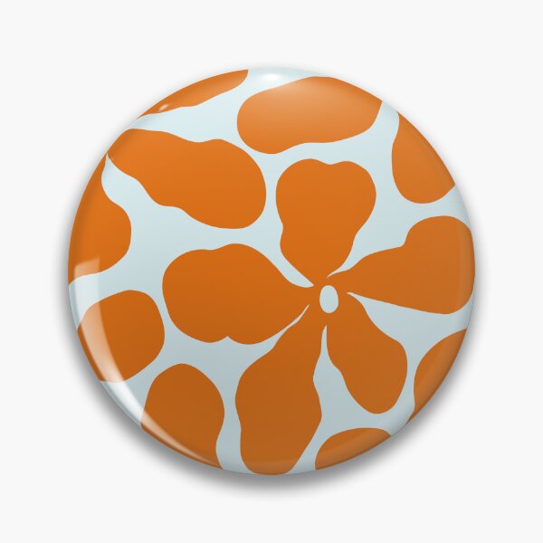 Item preview, Retro Matisse-Inspired Daisies – Orange on Beige-Grey designed and sold by EmeraldeaArt.