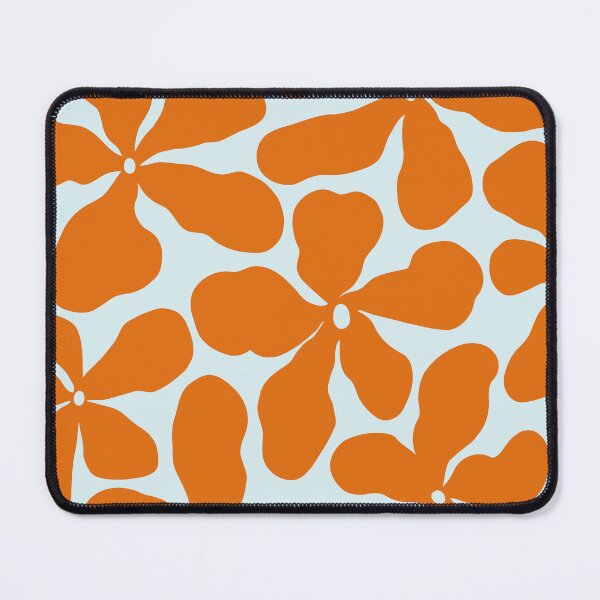 Item preview, Retro Matisse-Inspired Daisies – Orange on Beige-Grey designed and sold by EmeraldeaArt.