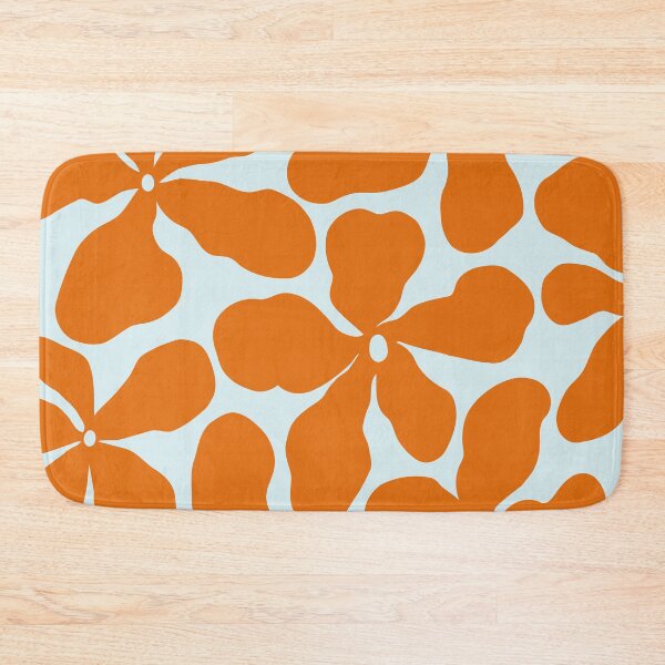 Item preview, Retro Matisse-Inspired Daisies – Orange on Beige-Grey designed and sold by EmeraldeaArt.