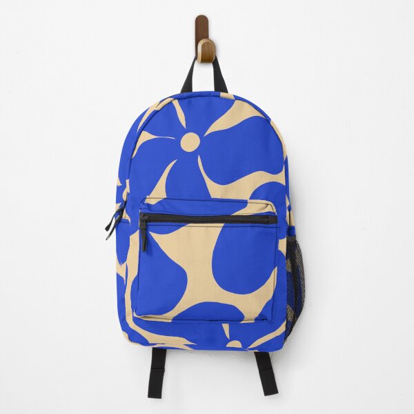 Item preview, Retro Matisse-Inspired Daisies – Blue on Beige designed and sold by EmeraldeaArt.