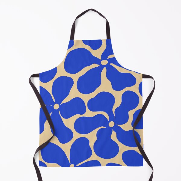 Item preview, Retro Matisse-Inspired Daisies – Blue on Beige designed and sold by EmeraldeaArt.