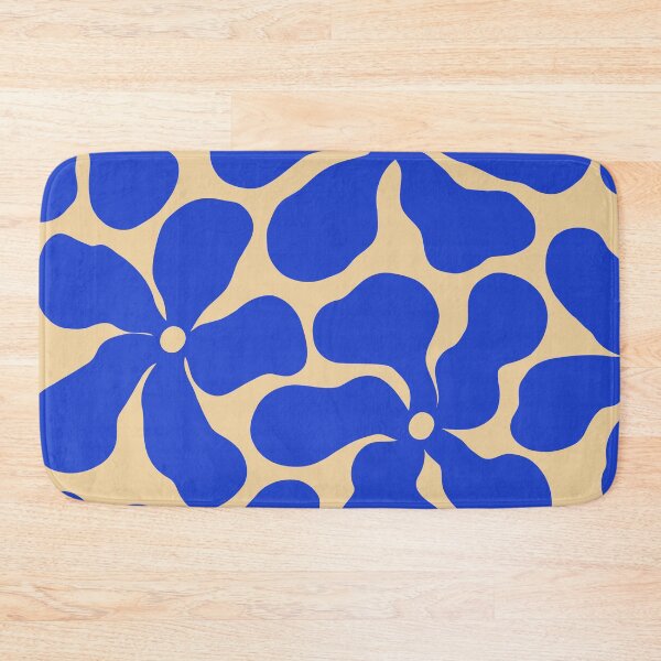 Item preview, Retro Matisse-Inspired Daisies – Blue on Beige designed and sold by EmeraldeaArt.