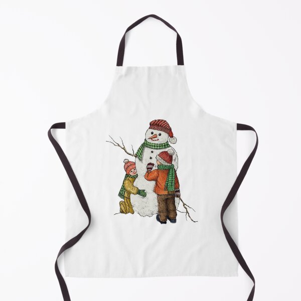 Item preview, Two Kids Building a SNOWMAN, Winter Scene, Drawing designed and sold by JoyfulWhimsy.