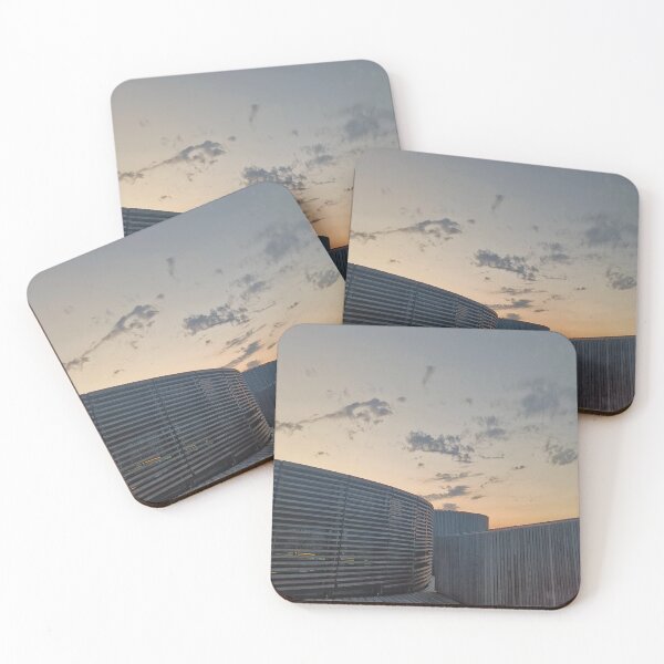 Item preview, Minimalist Wooden Architecture at Sunset Sky designed and sold by Aran2.
