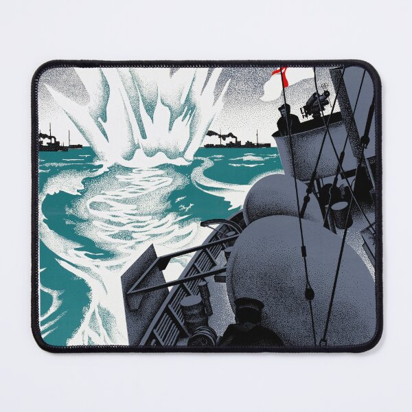Item preview, World War II Naval Propaganda Poster | Dynamic Maritime Scene by Alex Colville | Efficiency & Precision Art Print designed and sold by artofuniverse.