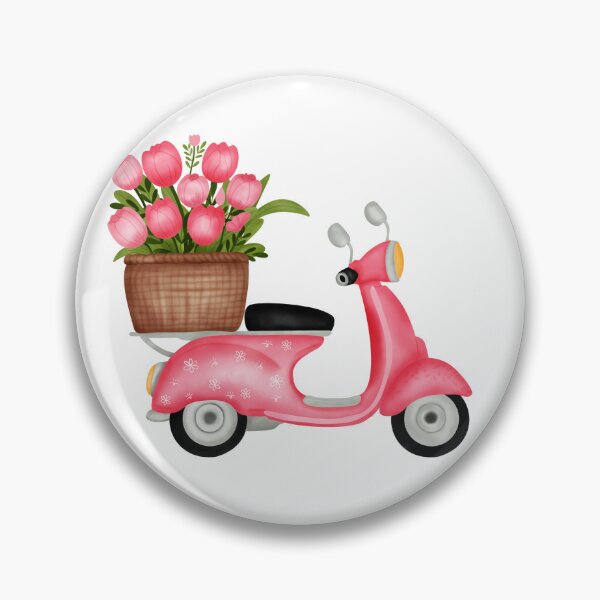 Artikelvorschau, Roller mit süßen rosa Tulpen entworfen und verkauft von makikung.