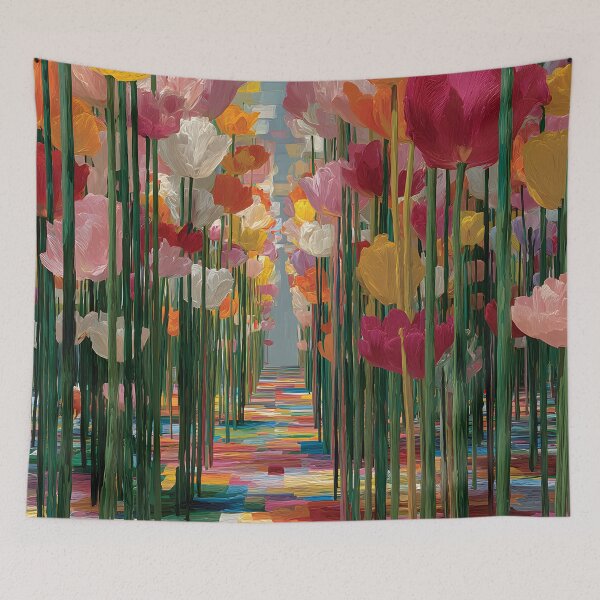 Item preview, Blooming Tulips Painting Nature Inspired Art designed and sold by AutoPopStudio.
