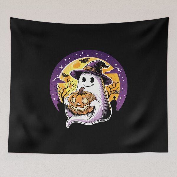 Item preview, Halloween Ghost: Cute Witch Hat Pumpkin Design designed and sold by PawDrama.