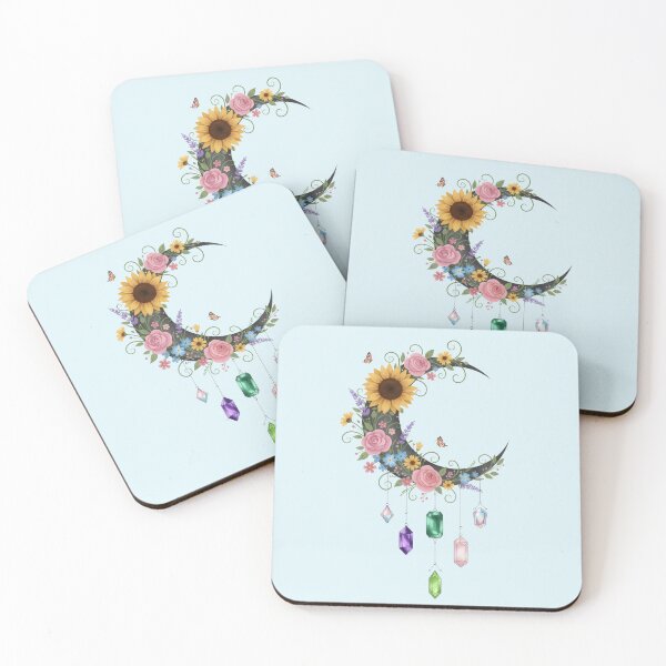 Item preview, Floral Crystal Crescent Moon designed and sold by 0606PM.