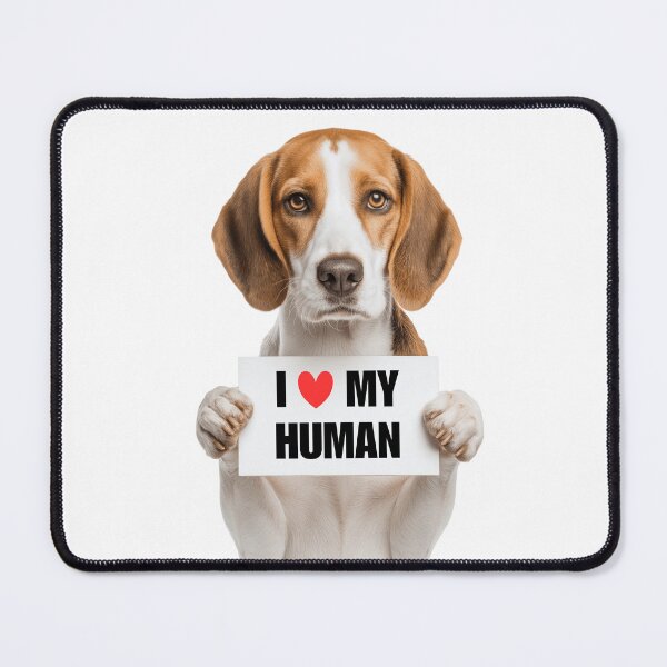 Item preview, Cute American Foxhound dog with Signboard I love my Human  designed and sold by LazyOwlStore.