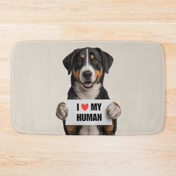 Item preview, Cute Entlebucher Mountain dog with Signboard I love my Human  designed and sold by LazyOwlStore.