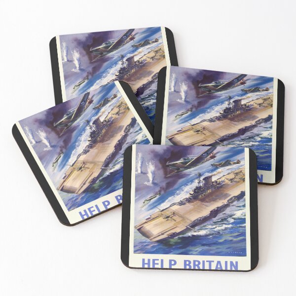 Item preview, World War II British Propaganda Poster | Help Britain Finish the Job | RAF Aircraft & Naval Power | Vintage Art Print designed and sold by artofuniverse.