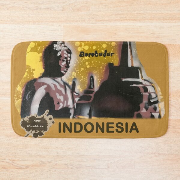 Item preview, Borobudur Temple with statue in the foreground designed and sold by marysfarbklecks.