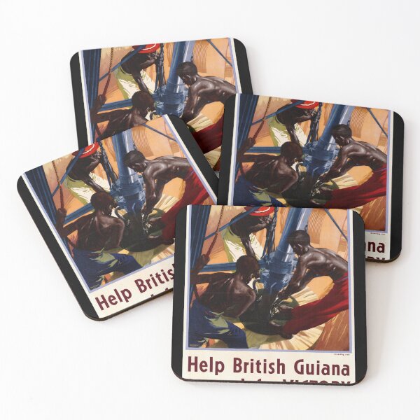 Item preview, Vintage WWII Propaganda Poster | British Guiana Support | Oil Rig Workers Artwork | Guyana History & Colonial Labor Art designed and sold by artofuniverse.