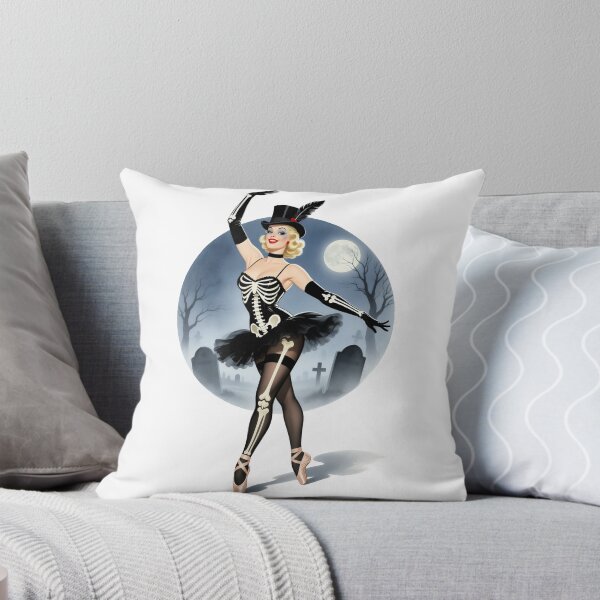 Item preview, Graveyard Skeleton Ballerina Pin-Up – Vintage Halloween Art designed and sold by Lightning-Lace.