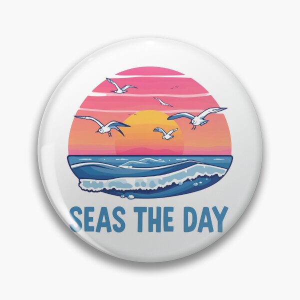 Artikelvorschau, Seas the Day – Ozean-Sonnenuntergang und Möwen-Design entworfen und verkauft von Activity01.