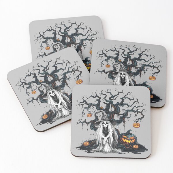 Item preview, Witch, tree and pumpkins. designed and sold by MagelliShop.