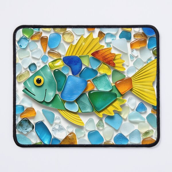 Item preview, Illustrated fish made of sea glass fragments designed and sold by Ponted.
