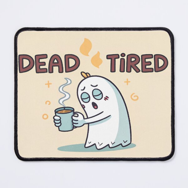 Item preview, Dead Tired Ghost Drinking Coffee Funny Cartoon Design designed and sold by FluffyPeels.