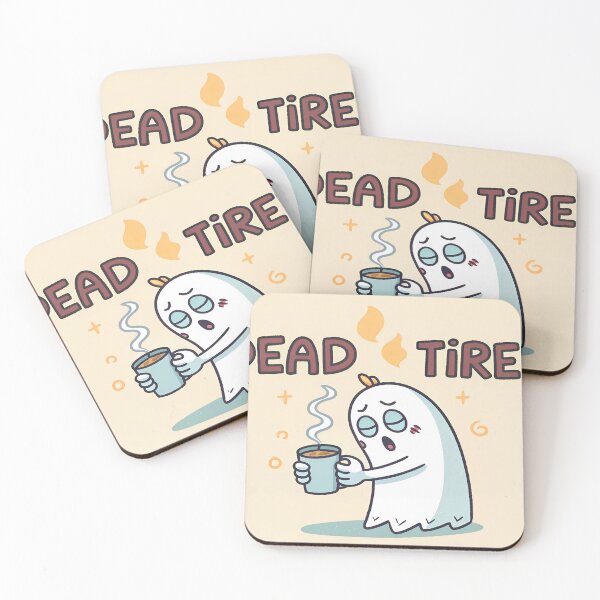 Item preview, Dead Tired Ghost Drinking Coffee Funny Cartoon Design designed and sold by FluffyPeels.