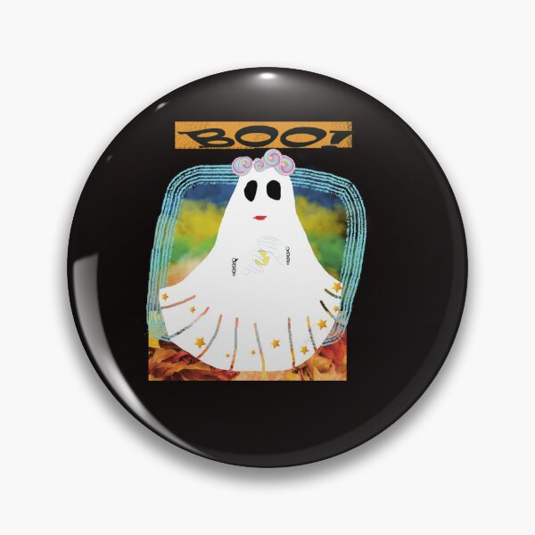 Artikelvorschau, Halloween Gruseliges Blatt Ghost Boo entworfen und verkauft von PVTCreations.