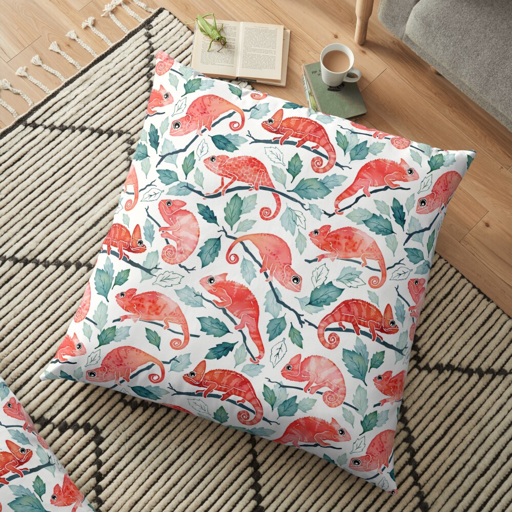 Chameleon garden Floor Pillow