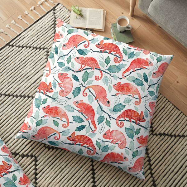 Chameleon garden Floor Pillow