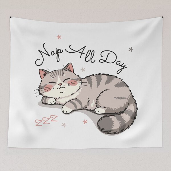 Item preview, Lazy Sleeping Cat - Nap All Day designed and sold by sherifshaaban.