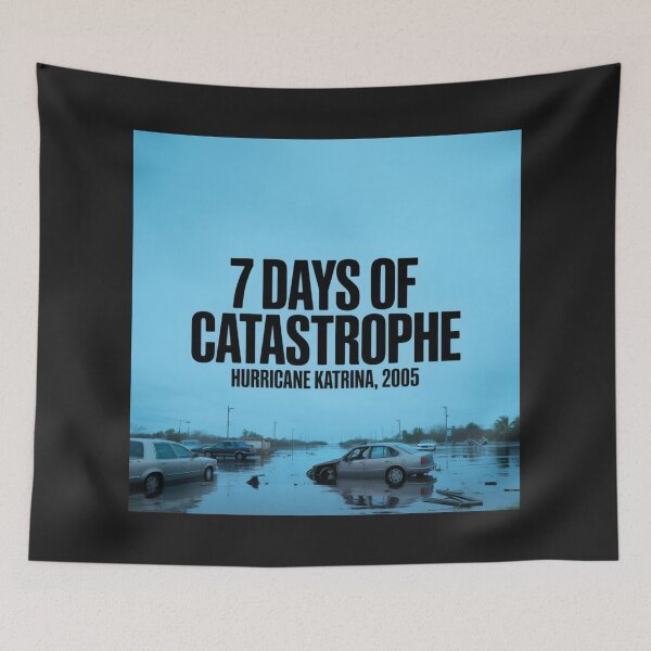 Item preview, Black Typography Over the Aftermath of Katrina designed and sold by SplashTastic.