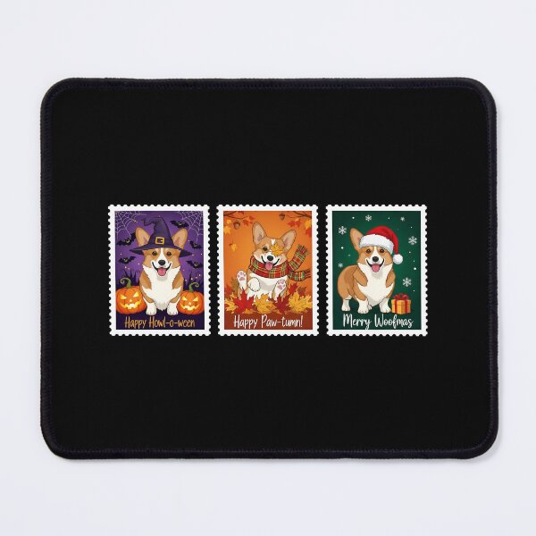 Item preview, Pembroke Welsh Corgi Holiday Stamps – Halloween, Fall, Christmas Dog Art designed and sold by The Real Life Symphony.