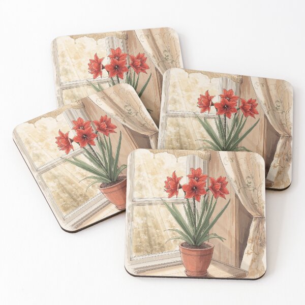 Item preview, Windowsill Amaryllis – Cottagecore Bloom designed and sold by Deezyned.