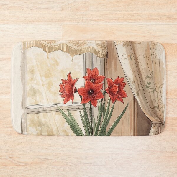 Item preview, Windowsill Amaryllis – Cottagecore Bloom designed and sold by Deezyned.