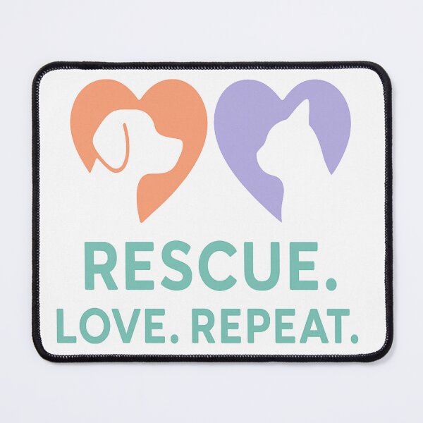 Item preview, Rescue Love Repeat Dog and Cat Design designed and sold by NitkiStudio.
