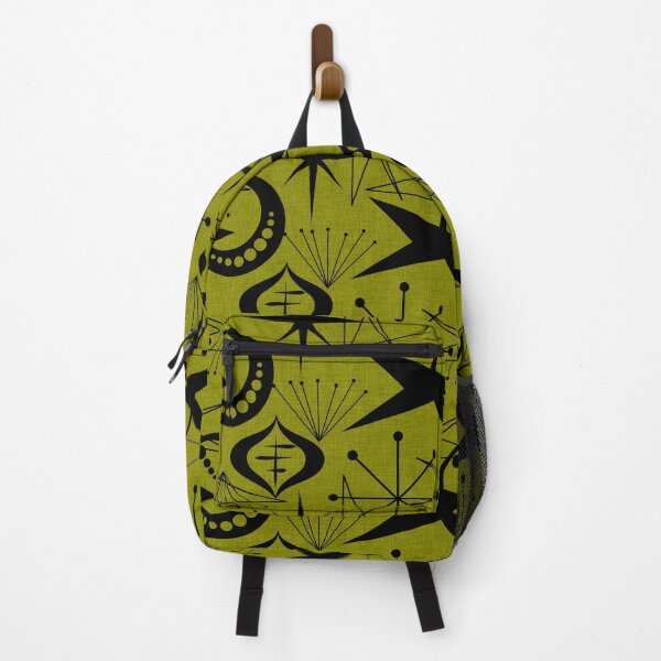 Item preview, Snazzy Atomic Arrows Circles and Starbursts Olive Green and Black designed and sold by CheriesArt.