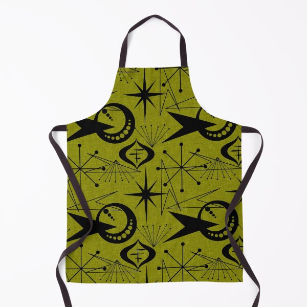 Item preview, Snazzy Atomic Arrows Circles and Starbursts Olive Green and Black designed and sold by CheriesArt.