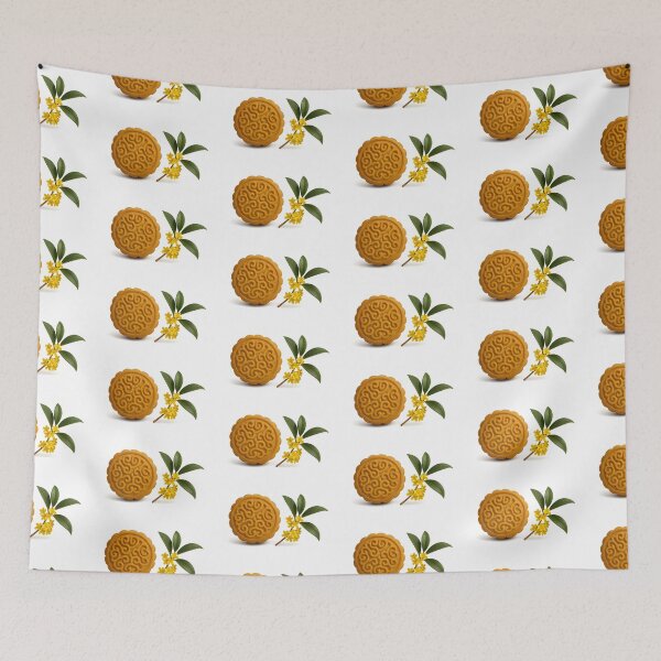 Item preview, Mooncake with yellow flowers for mid autumn festival, isolated on transparent background, AI generated designed and sold by dvoevnore.