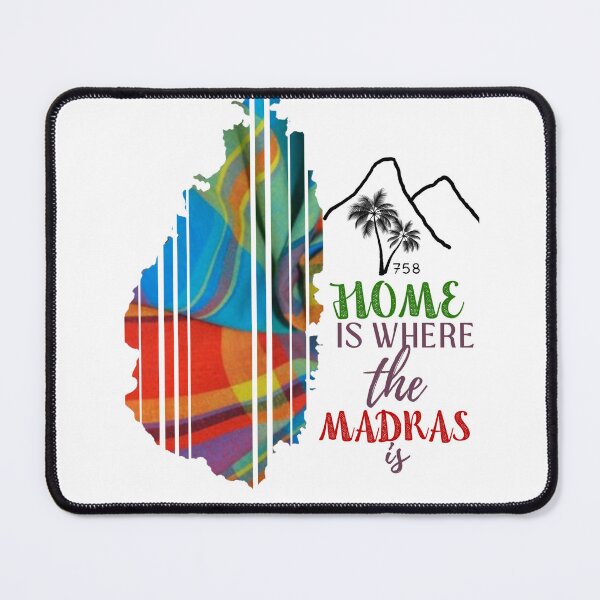 Item preview, Saint Lucia Madras Map – Home is Where the Madras Is designed and sold by ForgeCreativity.