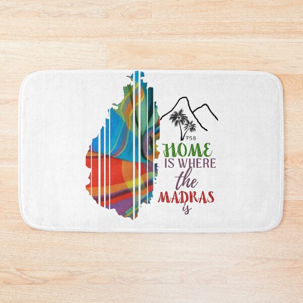 Item preview, Saint Lucia Madras Map – Home is Where the Madras Is designed and sold by ForgeCreativity.